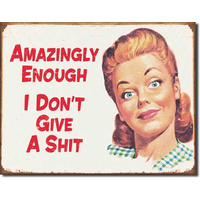 Amazingly Enough – Large Metal Tin Sign 31.7cm X 40.6cm Genuine American Made