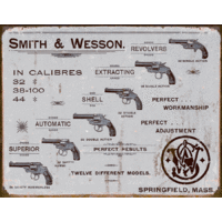 Smith & Wesson – Revolvers – Large Metal Tin Sign 40.6cm X 31.7cm Genuine American Made