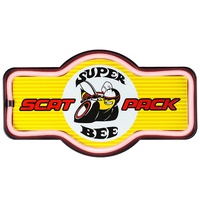 LED Rope Bar Sign Super Bee Scat Pack 17" x 9"