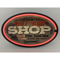 LED Rope Bar Sign Dad's Hot Rod Shop 16" x 10"