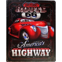 Metal Tin Sign - 12" x 15" - Route 66 America's Highway