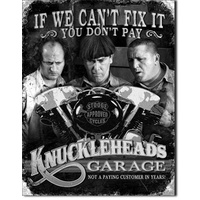 Three Stooges Knucklehead Garage  Large Metal Tin Sign 40.6cm X 31.7cm Genuine American Made