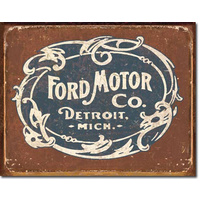 Large Metal Tin Sign 40.6cm X 31.7cm Genuine American Made - "Ford Historic Logo"