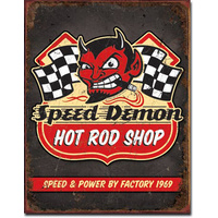 Speed Demon Hot Rods  Large Metal Tin Sign 40.6cm X 31.7cm Genuine American Made