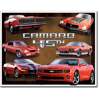 Camaro 45th Anniversary  Large Metal Tin Sign 40.6cm X 31.7cm Genuine American Made