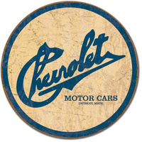 Chevy Historic Logo – Round Metal Tin Sign 29.8cm Diameter Genuine American Made