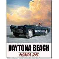 Ford Thunderbird – Daytona Beach Florida – Large Metal Tin Sign 31.7cm X 40.6cm Genuine American Made