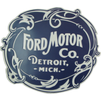 Shaped & Embossed Metal Tin Sign - Vintage Ford 17" x 14.5"