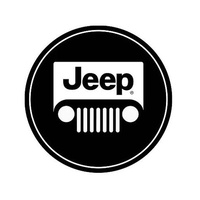 Round Domed Metal Tin 15" Sign - Jeep