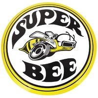 Round Domed Metal Tin 15" Sign - Super Bee
