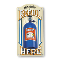 NOS Nitrous Refill Here Metal Sign 17" x 9"