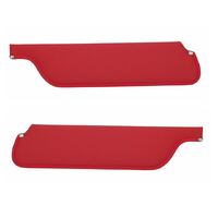 1964.5-66 Mustang Coupe/Fastback Sunvisors (1 Pair) Bright Red Moonskin Grain