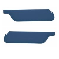 1964.5-66 Mustang Coupe/Fastback Sunvisors (1 Pair) Medium Blue Moonskin Grain