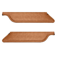 1964.5-66 Mustang Coupe/Fastback Sunvisors (1 Pair) Saddle Brown Moonskin Grain