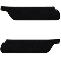1964.5-66 Mustang Coupe/Fastback Sunvisors (1 Pair) Black UniSuede w/ Blue Stitching