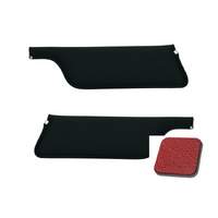 1967-68 Mustang Coupe/Fastback Sunvisors (1 Pair) Bright Red Moonskin Grain