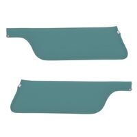 1967-68 Mustang Coupe/Fastback Sunvisors (1 Pair) Dark Aqua/Turquoise Moonskin Grain