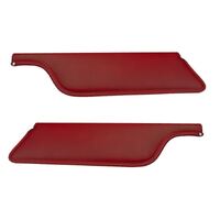 1969-70 Mustang Coupe/Sportsroof Sunvisors (1 Pair) Bright Red Moonskin Grain