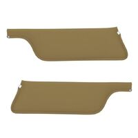 1967-68 Mustang Convertible Sunvisors (1 Pair) Saddle Sierra Grain