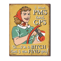 PMS and GPS  Large Metal Tin Sign 40.6cm X 31.7cm Genuine American Made