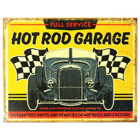 Hot Rod Garage  Large Metal Tin Sign 40.6cm X 31.7cm Genuine American Made