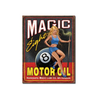 Large Metal Tin Sign 40.6cm X 31.7cm Genuine American Made - "Magic 8 Motor Oil"