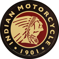 Indian Motorcycle 1901  Round Metal Tin Sign 29.8cm Diameter Genuine American Made