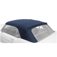 1964.5-66 Mustang Convertible Top (Plastic curtain not included) 36oz Pinpont Vinyl - Dark Blue