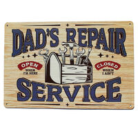 Dad's Repair Service  Large Metal Tin Sign 40.6cm X 31.7cm Genuine American Made