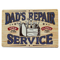 Dad's Repair Service – Large Metal Tin Sign 40.6cm X 31.7cm Genuine American Made