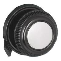 Black W/Chrome Dot Front & Black Rear Metal Knob Set (Pair)
