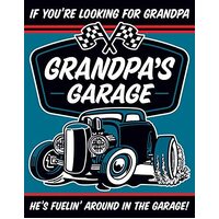 Grandpa's Garage – Large Metal Tin Sign 40.6cm X 31.7cm Genuine American Made