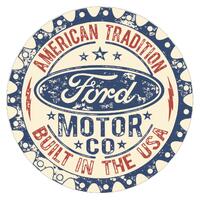 Ford Built in USA  Large Metal Tin Sign 40.6cm X 31.7cm Genuine American Made