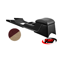 1964-66 Mustang Sport Deluxe Full Length Console w/ Chrome Trim & Factory AC - Emberglow/ Chrome Trim &Parchment