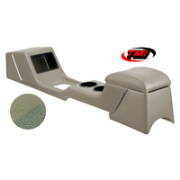 1967-68 Mustang Sport Deluxe Full Length Console w/ Chrome Trim - Light Ivy Gold/Ivy Gold