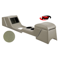 1967-68 Mustang Sport Deluxe Full Length Console w/ Chrome Trim - Light Ivy Gold