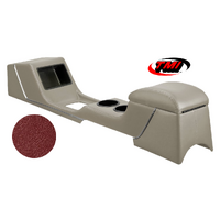 1967-68 Mustang Sport Deluxe Full Length Console w/ Chrome Trim - 1967 Dark Red