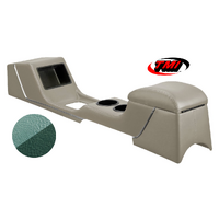 1967-68 Mustang Sport Deluxe Full Length Console w/ Chrome Trim - Turquoise/Dark Turquoise