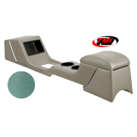 1967-68 Mustang Sport Deluxe Full Length Console w/ Chrome Trim - Light Turquoise