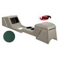 1967-68 Mustang Sport Deluxe Full Length Console w/ Chrome Trim - Dark Turquoise