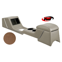 1967-68 Mustang Sport Deluxe Full Length Console w/ Chrome Trim - Saddle
