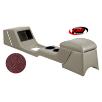 1967-68 Mustang Sport Deluxe Full Length Console w/ Chrome Trim - 1968 Dark Red
