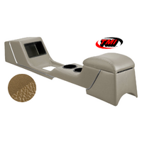 1967-68 Mustang Sport Deluxe Full Length Console w/ Chrome Trim - Nugget Gold/Nugget Gold Kiwi Grain