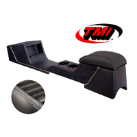 1967-68 Mustang Sport R Full Length Console w/ Chrome Trim - Premium Vinyl, White Stitching