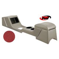 1967-68 Mustang Sport Deluxe Full Length Console w/ Chrome Trim - Bright Red
