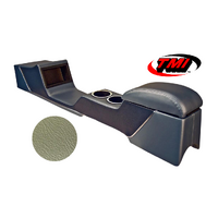 1967-68 Mustang Sport Deluxe Full Length Console w/ Chrome Trim & Factory AC - Light Ivy Gold