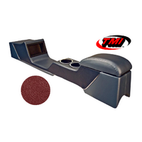 1967-68 Mustang Sport Deluxe Full Length Console w/ Chrome Trim & Factory AC - Metallic Red