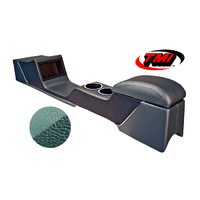 1967-68 Mustang Sport Deluxe Full Length Console w/ Chrome Trim & Factory AC - Light Turquoise/Dark Turquoise