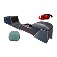 1967-68 Mustang Sport Deluxe Full Length Console w/ Chrome Trim & Factory AC - Turquoise