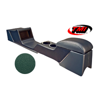 1967-68 Mustang Sport Deluxe Full Length Console w/ Chrome Trim & Factory AC - Dark Turquoise